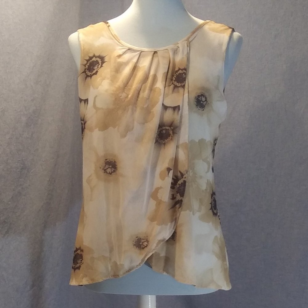 New York & Company Floral Blouse Tank Top